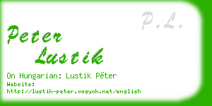 peter lustik business card